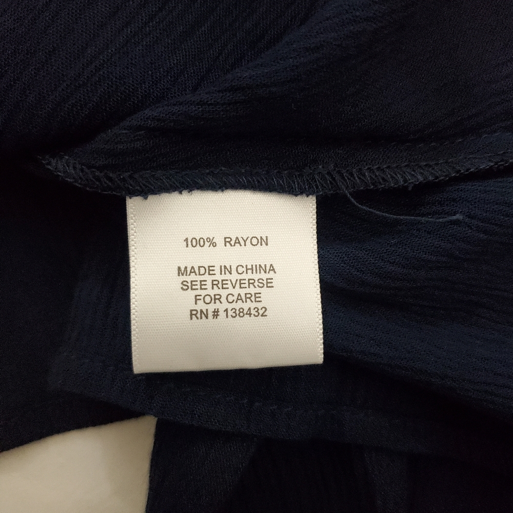 NWOT ModCloth Bells & Giggles Sheer Blouse Navy Blue Flare Sleeve Boho Size XL - Picture 11 of 12